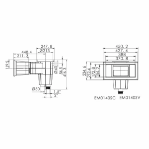 Скиммер под лайнер Emaux EM0140-SV Wide, с латунными вставками