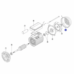 Кожух (кришка) вентилятора насоса CK-33, 51, 71 NK-25, 33 (МЕС-63) 7501.A/RBM1040.12R/RMOT0004.01