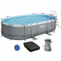 Каркасный бассейн Bestway 56448 Power Steel (488х305х107 см) с картриджным фильтром, лестницей и защитным тентом