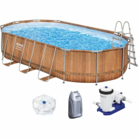 Каркасний басейн Bestway 56719 (610х366х122 см) з гідромасажем, картриджним фільтром та сходами.