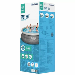 Надувний басейн Bestway 57372 (457х107 см), з картриджним фільтром та сходами.