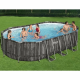 Каркасний басейн Bestway Wood Style 5611R (610х366х122 см) з картриджним фільтром, сходами та тентом