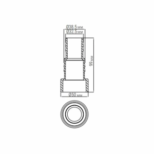 Соединитель шланга Emaux 91609006, клеевой (32/38х50 мм)