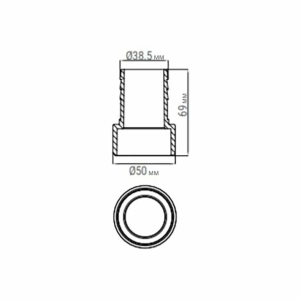 Соединитель шланга Emaux 91609007, клеевой (38х50 мм)