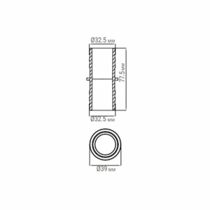 Соединитель шланга Emaux 91609008, клеевой (32х32 мм)