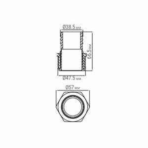 Соединитель шланга Emaux 91609010 с гайкой, с наружной резьбой (38 мм х1.5")