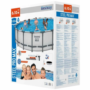 Каркасний басейн Bestway 561FM (610х132 см) з картриджним фільтром, сходами та тентом