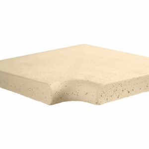 Угловой копинговый камень Aquazone Tuff 320x400x50-25 мм, бежевый (пористый)