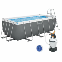 Каркасний басейн Bestway 56457 (412х201х122 см) з пісочним фільтром та сходами.