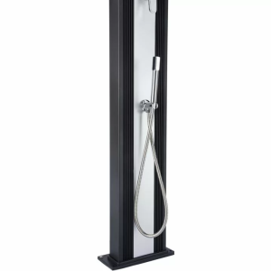 Душ солнечный Aquaviva Hybride Dada Curve алюминиевый с мойкой для ног, антрацит DS-D363NX, 40 л