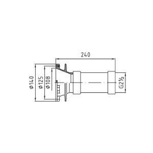 Проход стеновой Fitstar 8641050, для Combi Whirl 2 1/2", под форсунку, 240 мм