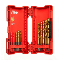 Набір свердел по металу Milwaukee RedHEX HSS-G TiN 10pcs. (48894759)
