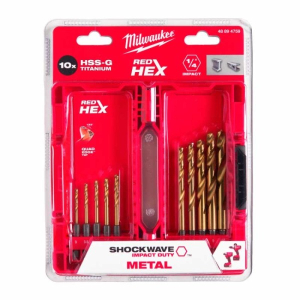 Набір свердел по металу Milwaukee RedHEX HSS-G TiN 10pcs. (48894759)