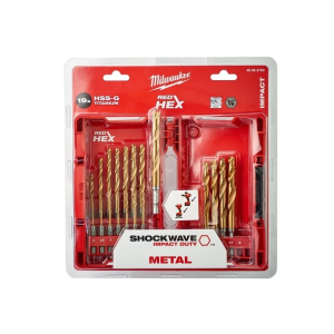 Набір свердел по металу Milwaukee RedHEX HSS-G TiN 19pcs. (48894760)