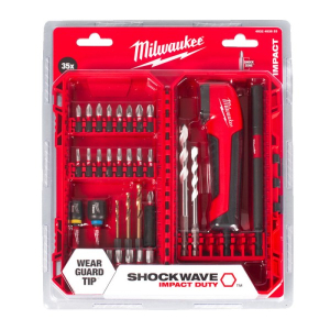 Набір свердел і біт Milwaukee Shockwave 35pcs. + кутова насадка (4932493653)