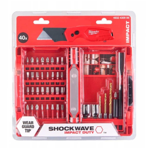 Набір біт та свердел Milwaukee Shockwave + ніж 40pcs. (4932459763)