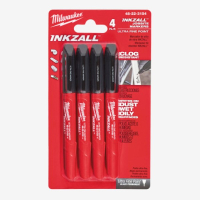 Маркер Milwaukee InkZAll ультра-тонкий черный 4шт (48223154)