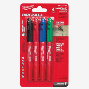 Набор маркеров Milwaukee InkZAll тонкий 4шт (48223106)