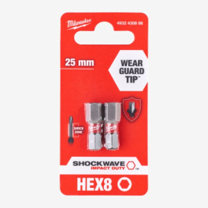 Біта Milwaukee Shockwave Hex8 25мм 2pcs. (4932430898)