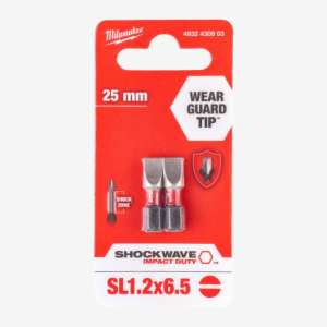 Біта Milwaukee Shockwave SL1.2x6.5 25мм 2pcs. (4932430903)
