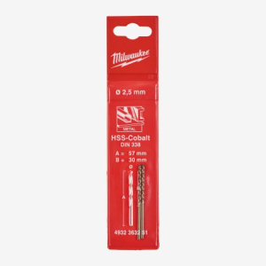 Свердло по металу HSS-Co Milwaukee DIN338 2.5мм 2pcs. (4932363251)