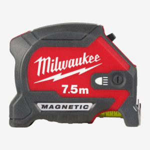 Рулетка метрическая магнитная MILWAUKEE с LED подсветкой, 7,5м, (30мм)