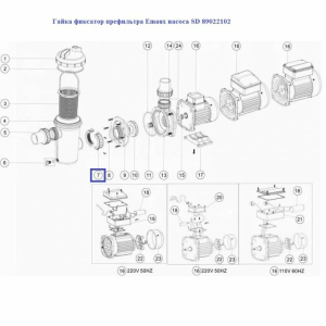 Гайка фіксатор префільтра Emaux насоса SD 89022102