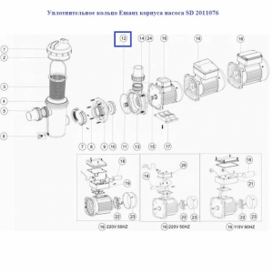 Кільце ущільнювача Emaux корпусу насоса SD 2011076