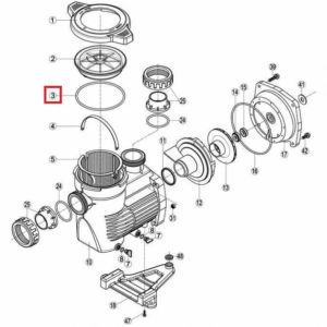 Кільце ущільнювача кришки префільтра насоса Hayward K-FLO (RPUM0003.09R)