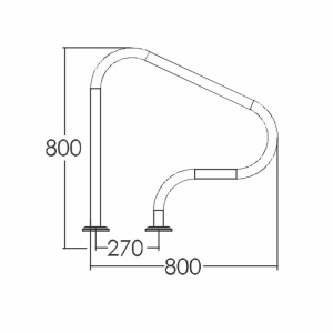 Поручень для бассейна Emaux ARP-F, AISI-316