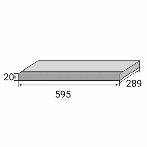 Бортовая прямая плитка Aquaviva Granito Light Gray, 595x289x20 мм