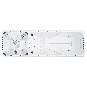 Плавательный SPA бассейн Passion Spas Vitality Deep (708x225x155 см), Серебристо-белый