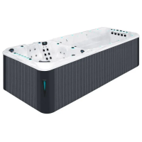 Плавательный SPA бассейн Passion Spas Vitality Deep (708x225x155 см), Серебристо-белый