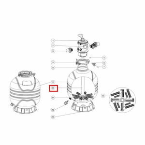 Дюзова коробка-кошик із трубою для фільтрів Emaux MFV27А