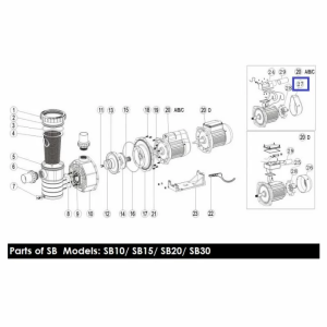 Крышка вентилятора насоса Emaux SB/SR 10-15 (1031009)