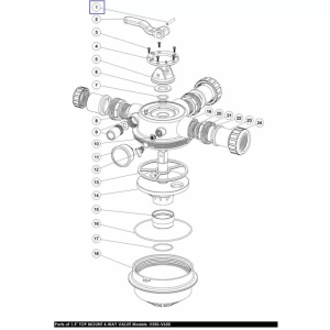 Скоби ручки Emaux 1.5" для 4-позиційного клапана V350-V650 (3018009) (верхнє підключення)