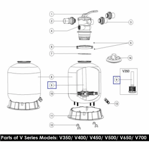 Дюзова коробка з трубою для Emaux V500 89010104