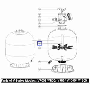Дюзова коробка з трубою для фільтра Emaux V700B (89010611)