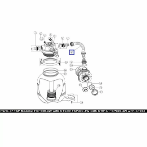 Шланг подключения фильт-насос с муфтами для ф/у Emaux FSP300 89030202
