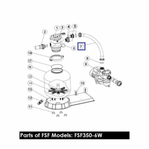 Шланг підключення з муфтами для ф/в Emaux FSF350 (89032002)