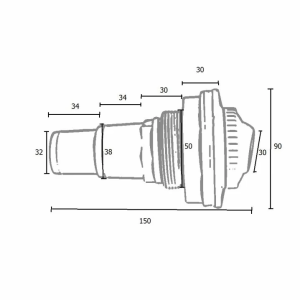 Форсунка стеновая Kokido Olimpic K004BU/W (серая)