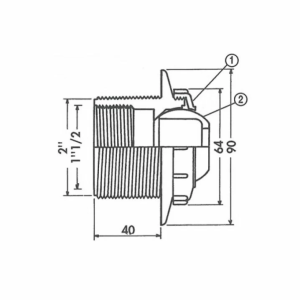 Форсунка стеновая Hayward 3310 2"/1½" под бетон
