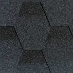 Битумная черепица SIM SHINGLE - "НЕХАGONAL" (2,52 м.кв/уп) темный графит