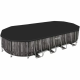 Каркасний басейн Bestway Wood Style 5611T (732х366х122 см) з картриджним фільтром, сходами та тентом
