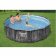 Каркасний басейн Bestway Wood Style 5614Z (427х107 см) з картриджним фільтром, тентом та сходами