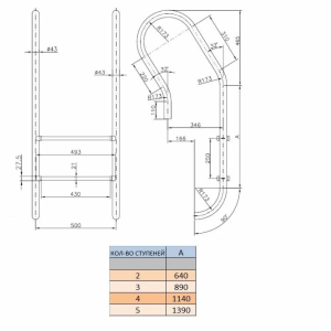 Лестница для бассейна Kripsol Mixta IMX 5.D (5 ступеней), AISI-316
