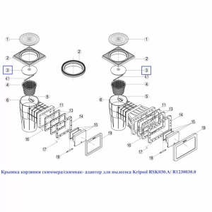 Крышка корзинки скиммера/скимвак- адаптер для пылесоса Kripsol RSK030.A/ R1230030.0
