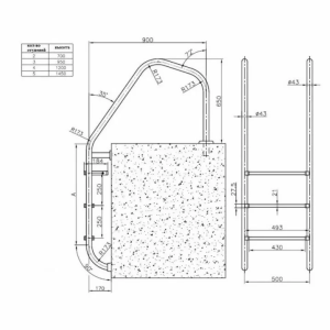 Лестница для бассейна Kripsol Munich EMI 3.D (3 ступени), AISI-304
