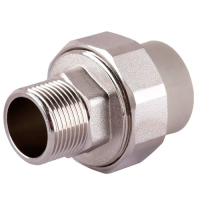 Муфта разборная внеш.резьба (латунь) PPR Vsplast 20х1/2''  1017