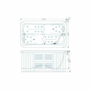 Гидромассажный бассейн IQUE Capri 2100-CDL-BP (WiFi) (212х112х74)